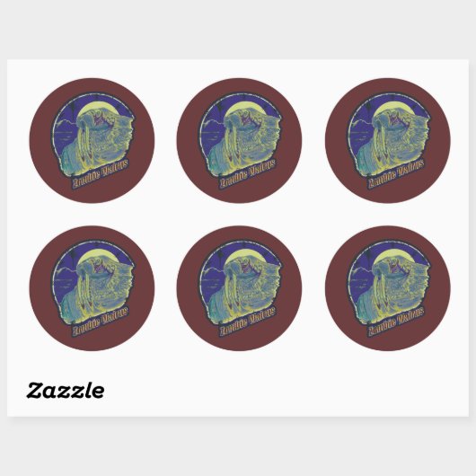 Zombie Walrus Ronde Sticker (Vel)