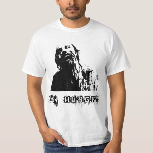 Zombie, Wandelende Dode, Ik heb honger T-shirt (Voorkant)