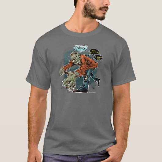 Zombie Want Brains T-shirt (Voorkant)