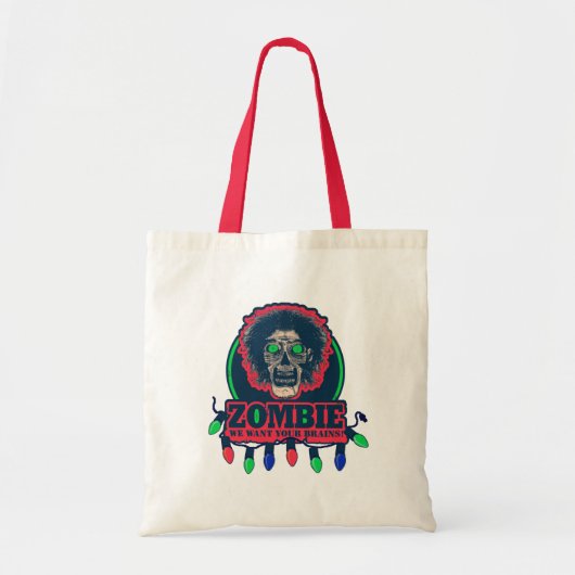 Zombie - We willen je hersenen - kerstlichten Tote Bag (Voorkant)
