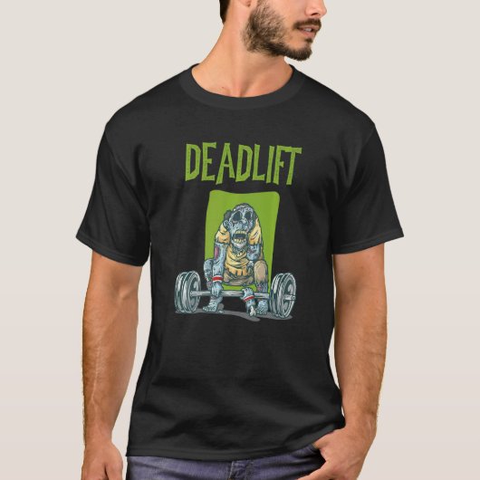 Zombie-werkout bij training in gewicht doadlift T T-shirt (Voorkant)