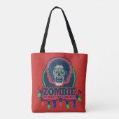 Zombie - Wij willen uw hersenen - groen en rood Tote Bag (Achterkant)