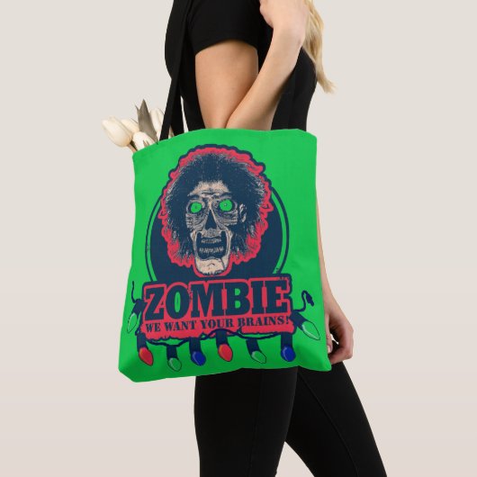 Zombie - Wij willen uw hersenen - groen en rood Tote Bag (Dichtbij)
