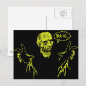 Zombie wil breinen briefkaart (Voorkant / Achterkant)