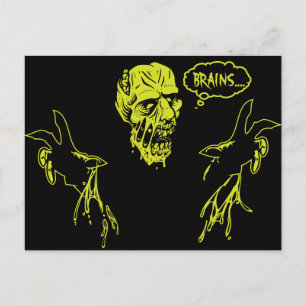 Zombie wil breinen briefkaart