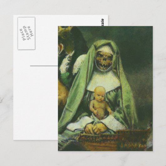 Zombie Witch Briefkaart (Voorkant / Achterkant)