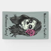 Zombie Woman, aangepaste tekst en kleurenbanner Spandoek (Horizontaal)
