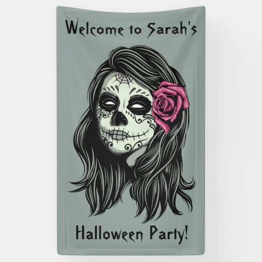 Zombie Woman, aangepaste tekst en kleurenbanner Spandoek (Verticaal)