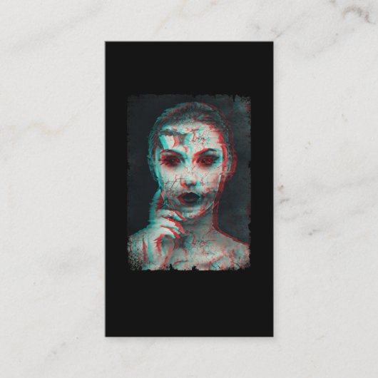 Zombie Woman Creepy Girl Devil Visitekaartje (Voorkant)