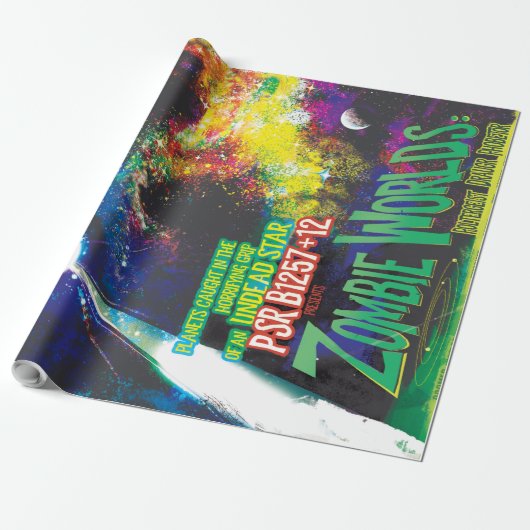 Zombie Worlds Halloween Galaxy of Horrors Cadeaupapier (Uitgerold)