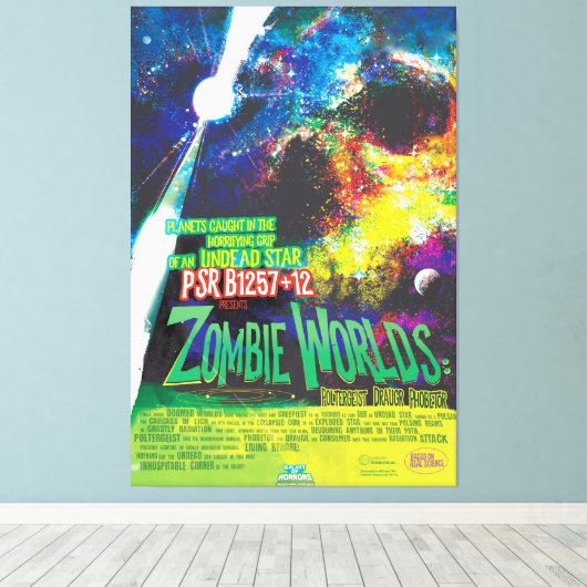 Zombie Worlds Halloween Galaxy of Horrors Canvas Afdruk (Insitu (Houten vloer))