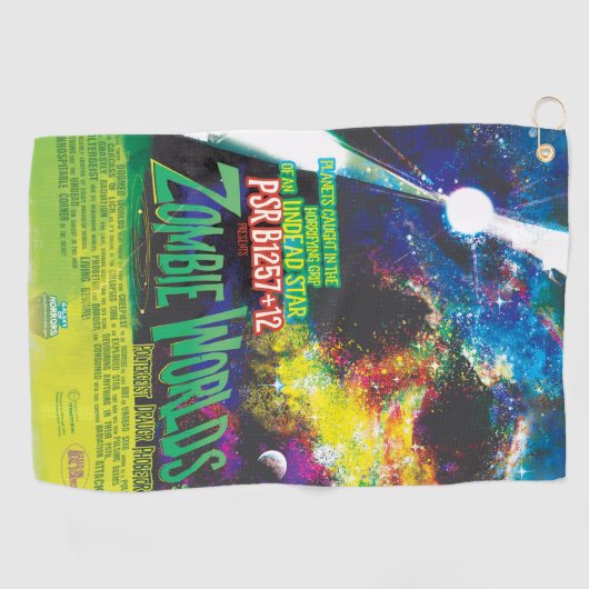 Zombie Worlds Halloween Galaxy of Horrors Golfhanddoek (Horizontaal)