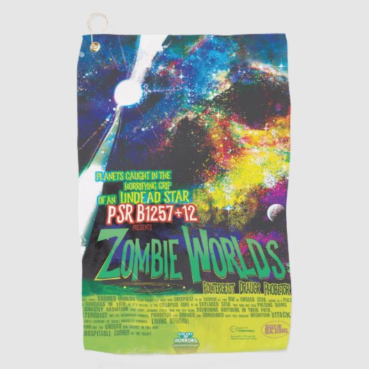 Zombie Worlds Halloween Galaxy of Horrors Golfhanddoek (Voorkant)
