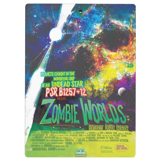 Zombie Worlds Halloween Galaxy of Horrors Klembord (Achterkant)