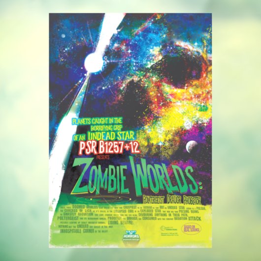Zombie Worlds Halloween Galaxy of Horrors Raamsticker (Vel 3)