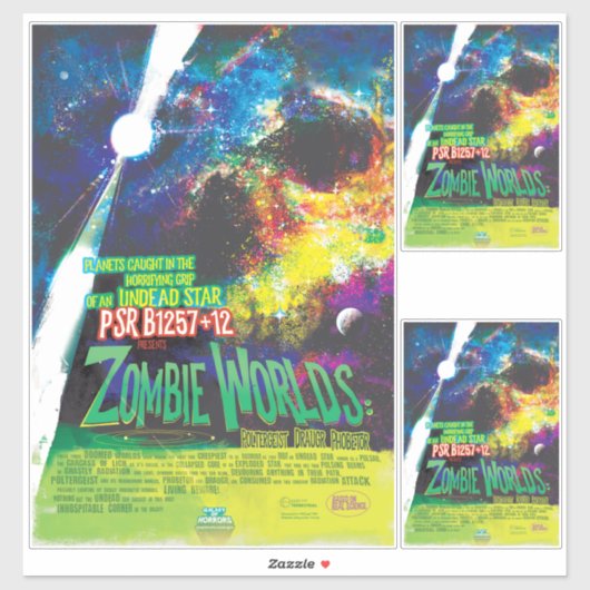 Zombie Worlds Halloween Galaxy of Horrors Sticker (Vel)
