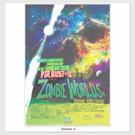 Zombie Worlds Halloween Galaxy of Horrors Sticker (Vel)