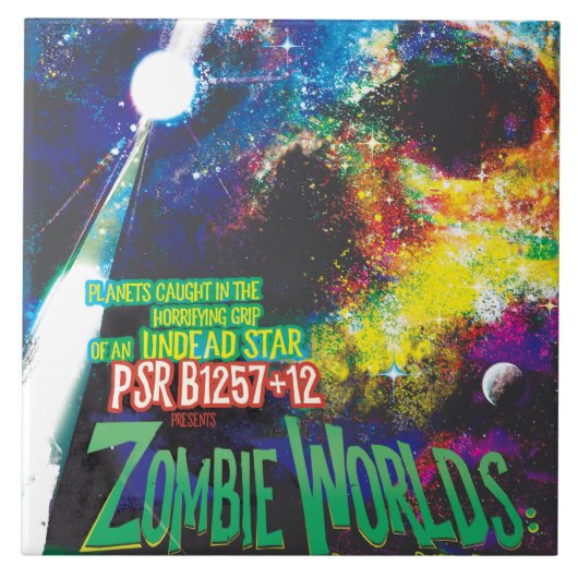 Zombie Worlds Halloween Galaxy of Horrors Tegeltje (Voorkant)