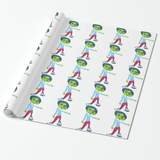 Zombie Wrapping Paper Cadeaupapier (Uitgerold)