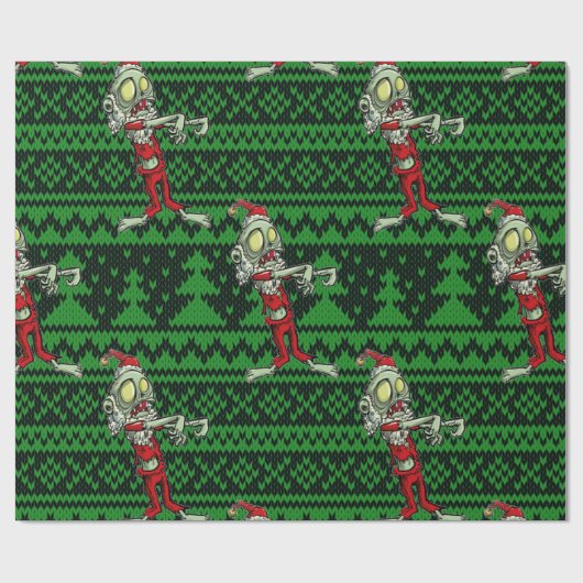 zombie xmas santa cadeaupapier (Vlak)