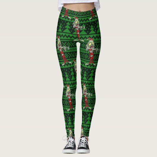 zombie xmas santa leggings (Voorkant)