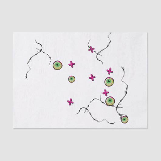 Zombie XOXO Delicately Ghoulish Funky Fun Tissuepapier (Voorkant)