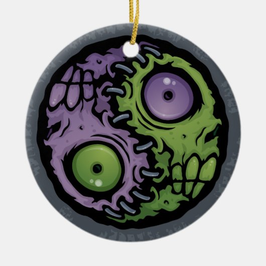 Zombie Yin-Yang Keramisch Ornament (Voorkant)