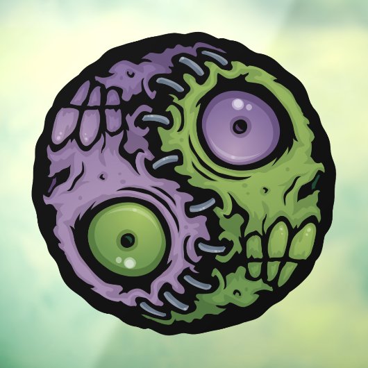 Zombie Yin-Yang Raamsticker (Vel 3)