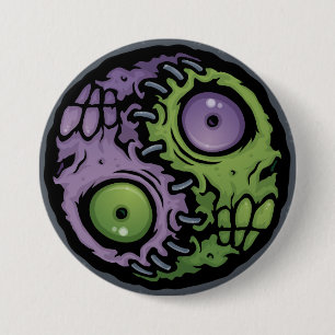 Zombie Yin-Yang Ronde Button 7,6 Cm