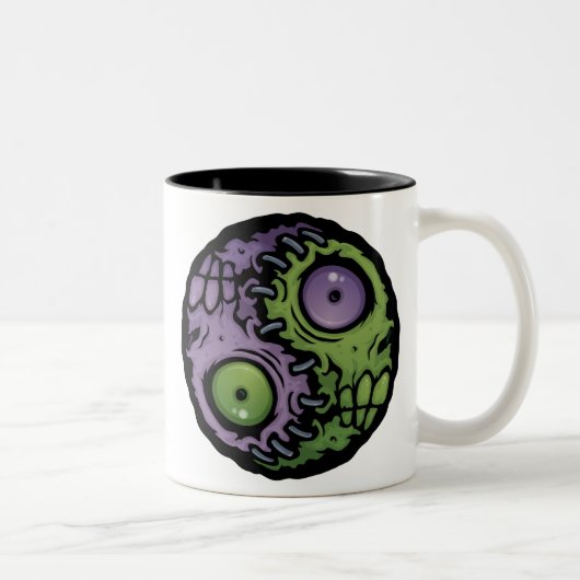 Zombie Yin-Yang Tweekleurige Koffiemok (Rechts)