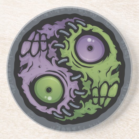 Zombie Yin-Yang Zandsteen Onderzetter (Voorkant)