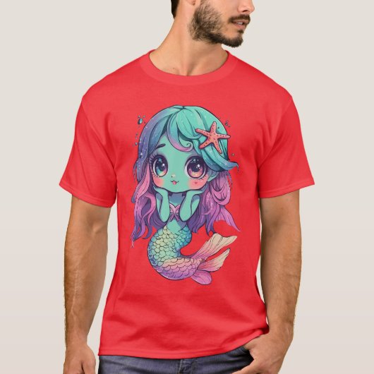 Zombie Zeemeermin Halloween Kostuum Griezelige Tri T-shirt (Voorkant)