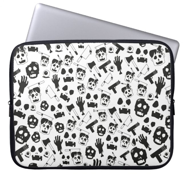  Zombie - zeewaardig Patroonachtergrond Laptop Sleeve (Voorkant)