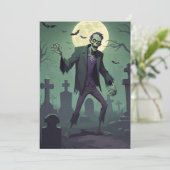Zombie Zest – Halloween Wenskaart Feestdagenkaart (Staand voorkant)