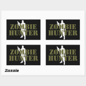 ZOMBIE- ZOMBIE-HUNTER RECHTHOEKIGE STICKER (Vel)