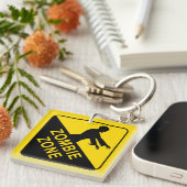 Zombie - Zombie Zone - waarschuwingscode Sleutelhanger (Voorkant Rechts)