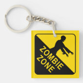 Zombie - Zombie Zone - waarschuwingscode Sleutelhanger (Voorkant)