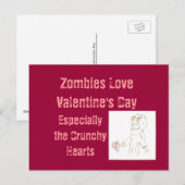 Zombie Zombies Briefkaart voor Valentijnsdag (Voorkant / Achterkant)