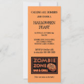Zombie Zone Halloween Feest Kaart (Voorkant)