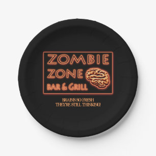 Zombie Zone hersenen zo vers dat ze nog steeds den Papieren Bordje