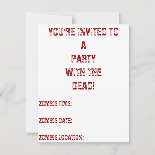 ZOMBIE ZONE KAART (Achterkant)