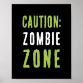 Zombie Zone Waarschuwingsbord | Halloween Party At Poster (Voorkant)