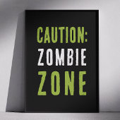Zombie Zone Waarschuwingsbord | Halloween Party At Poster