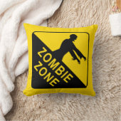 Zombie Zone, waarschuwingsbord Kussen (Deken)