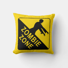 Zombie Zone, waarschuwingsbord Kussen