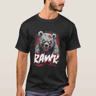 Zombiebeer, griezelige dystopische ondode grizzlyb t-shirt