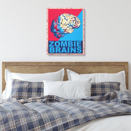 Zombiebrein Canvas Afdruk (Insitu (Slaapkamer))