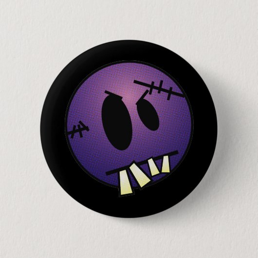 ZOMBIECON-GEZICHT - PAARS RONDE BUTTON 5,7 CM (Voorkant)