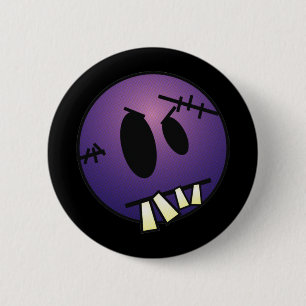 ZOMBIECON-GEZICHT - PAARS RONDE BUTTON 5,7 CM