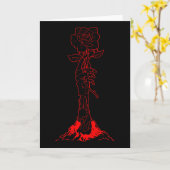 Zombiecore esthetiek Zombie Hand Rode Roos Skelet Kaart (Gele Bloem)